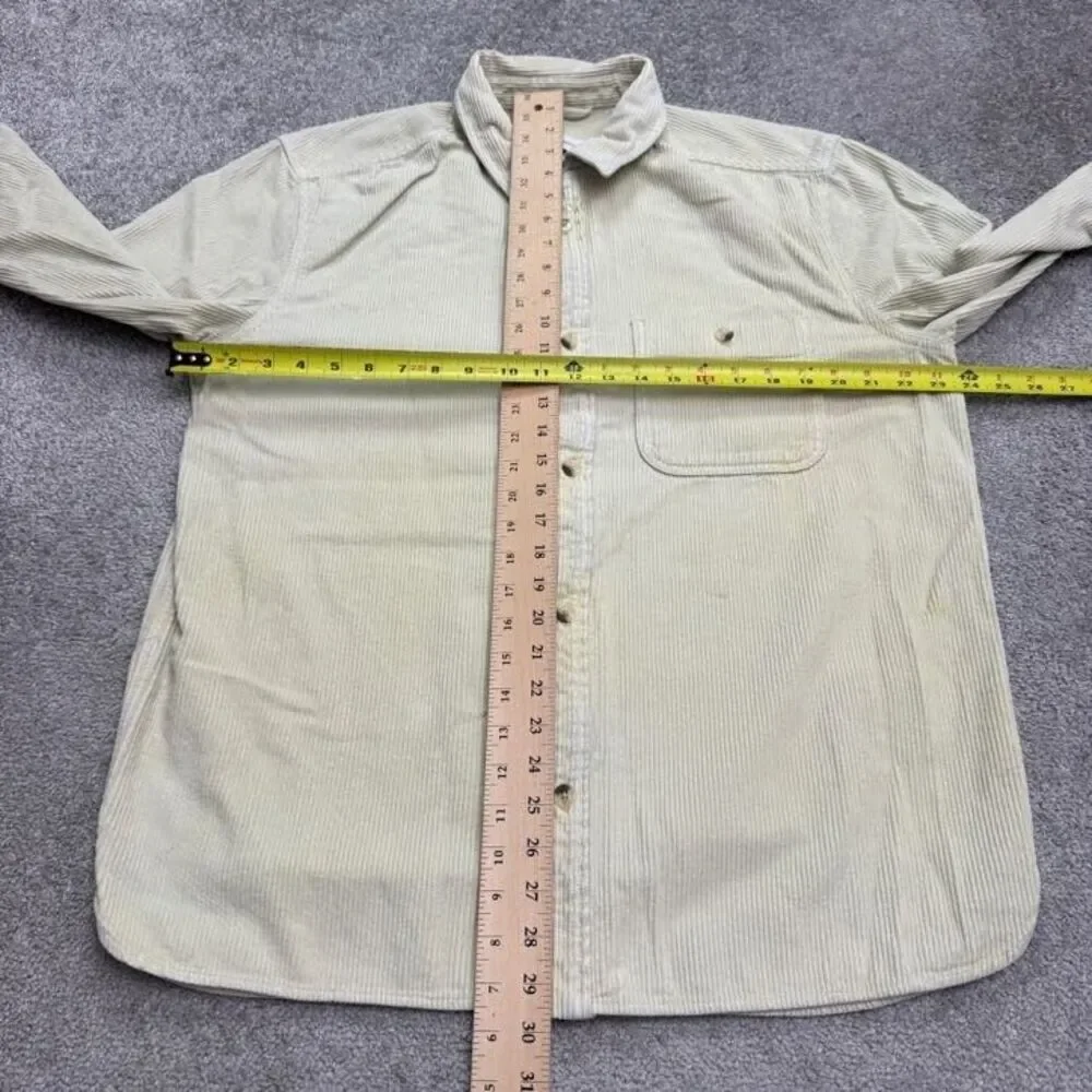 Urban Outfitters Corduroy Button Down Shirt Mens Medium Yellow Cotton Shacket